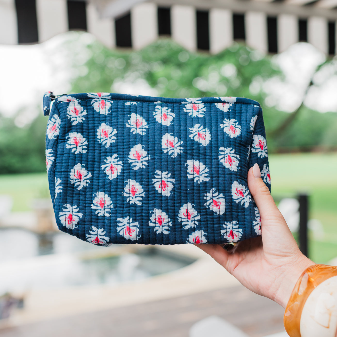 Block-Print Pouch | Navy