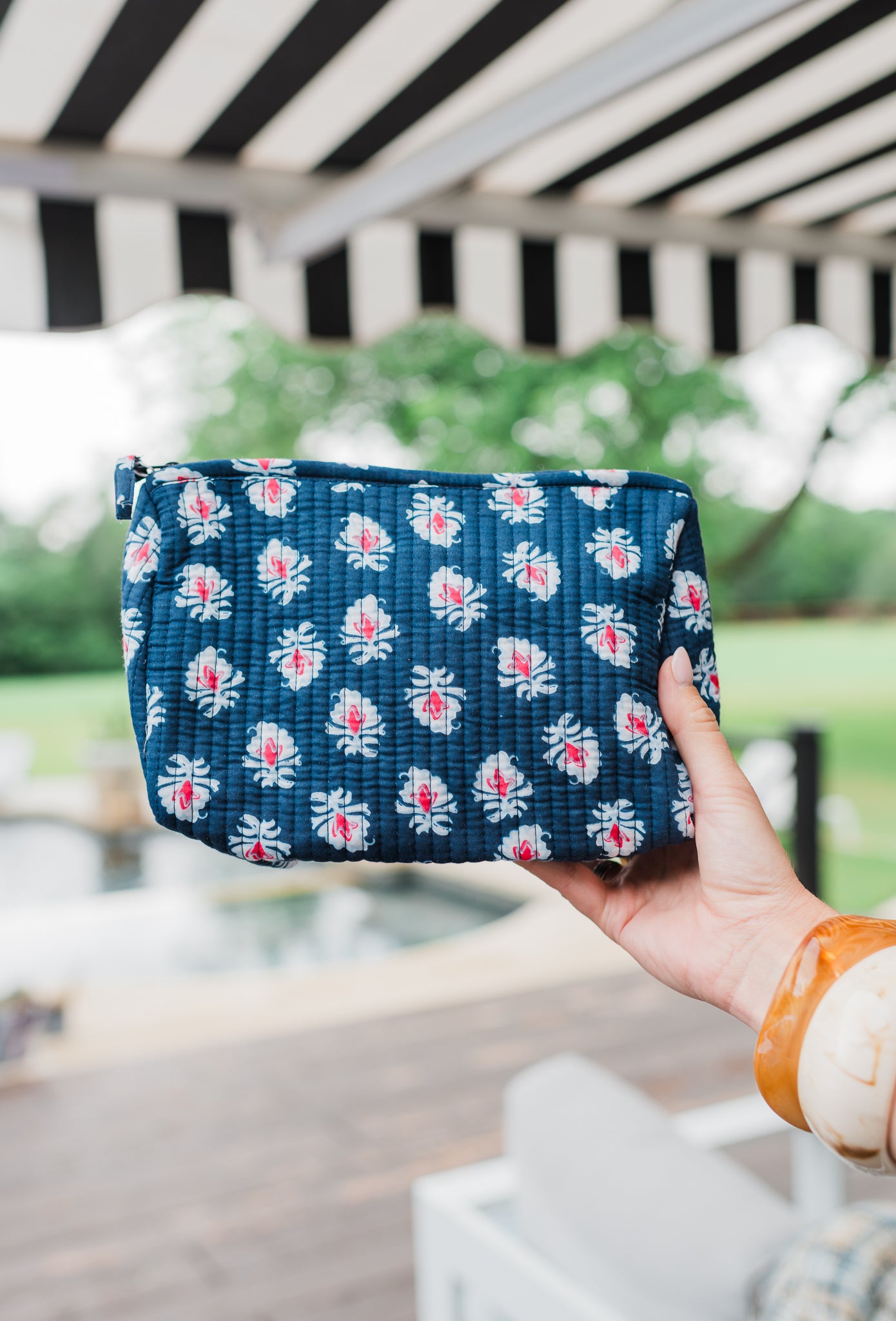Block-Print Pouch | Navy