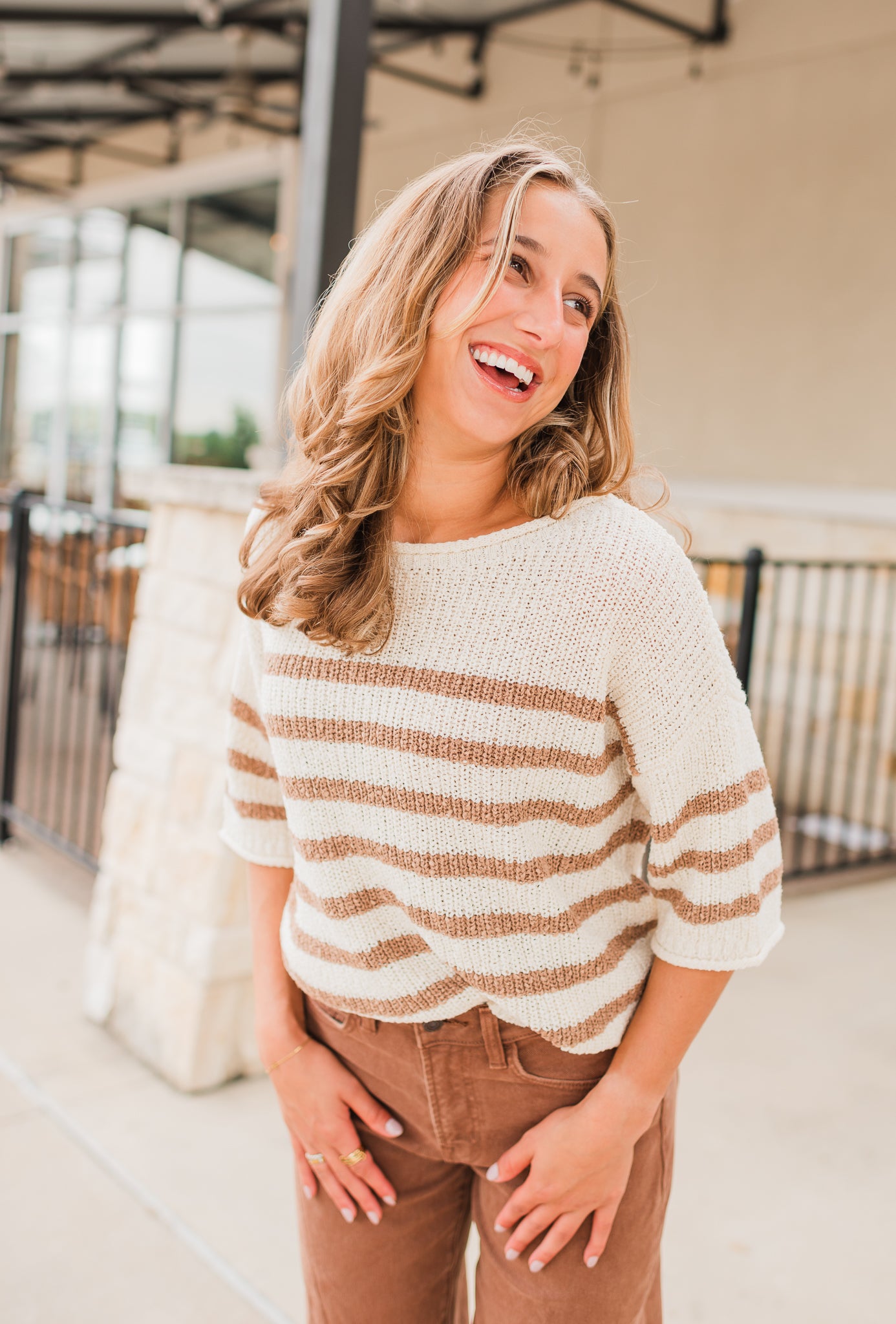 Page Sweater | Mocha Stripe