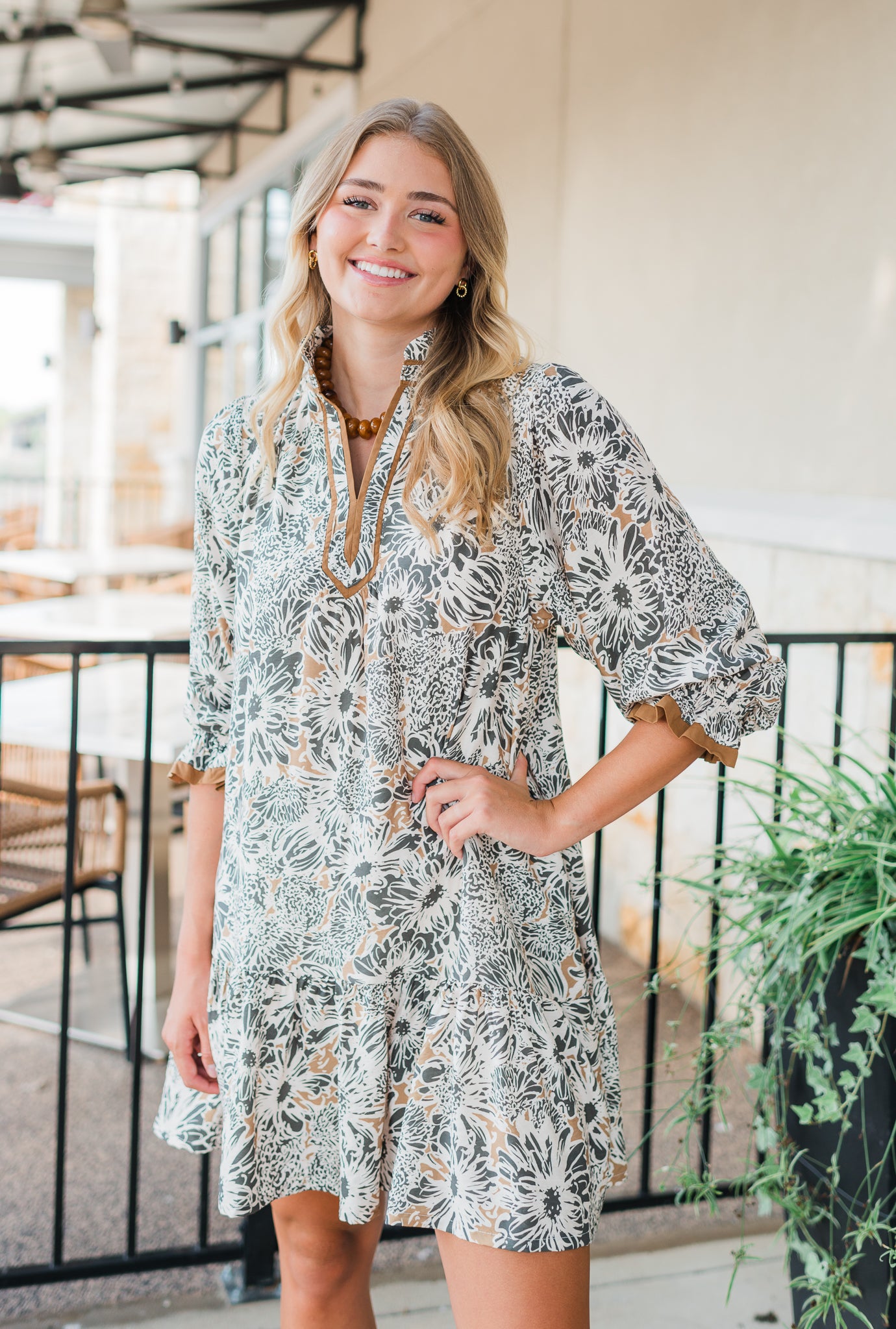 Taylor Dress | Taupe Floral