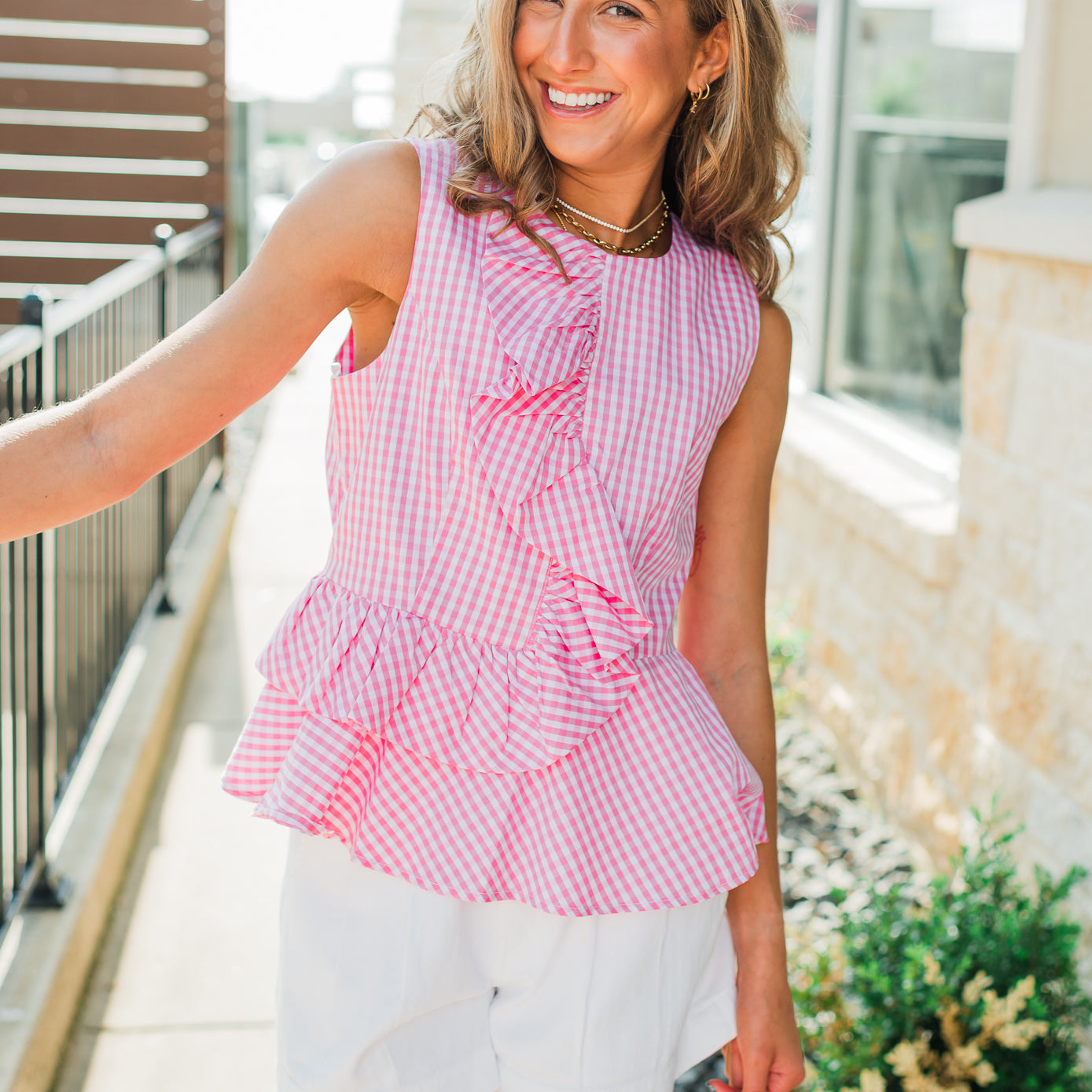 Maggie Top | Pink Gingham