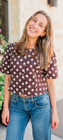 Alix Top | Espresso Polka Dot