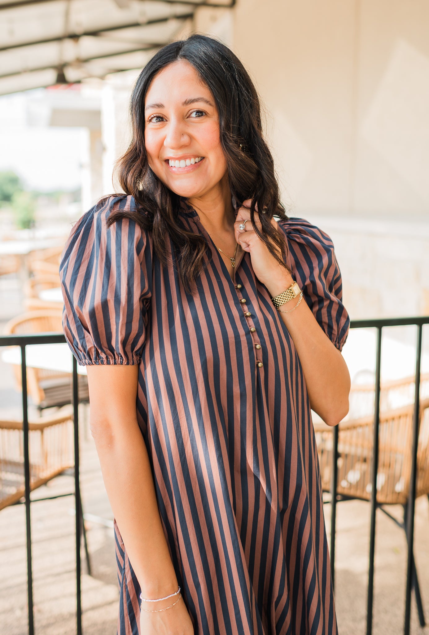 Tallon Dress | Navy Brown