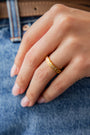 18K Gold Plated Ring | Tennis Emerald Cut