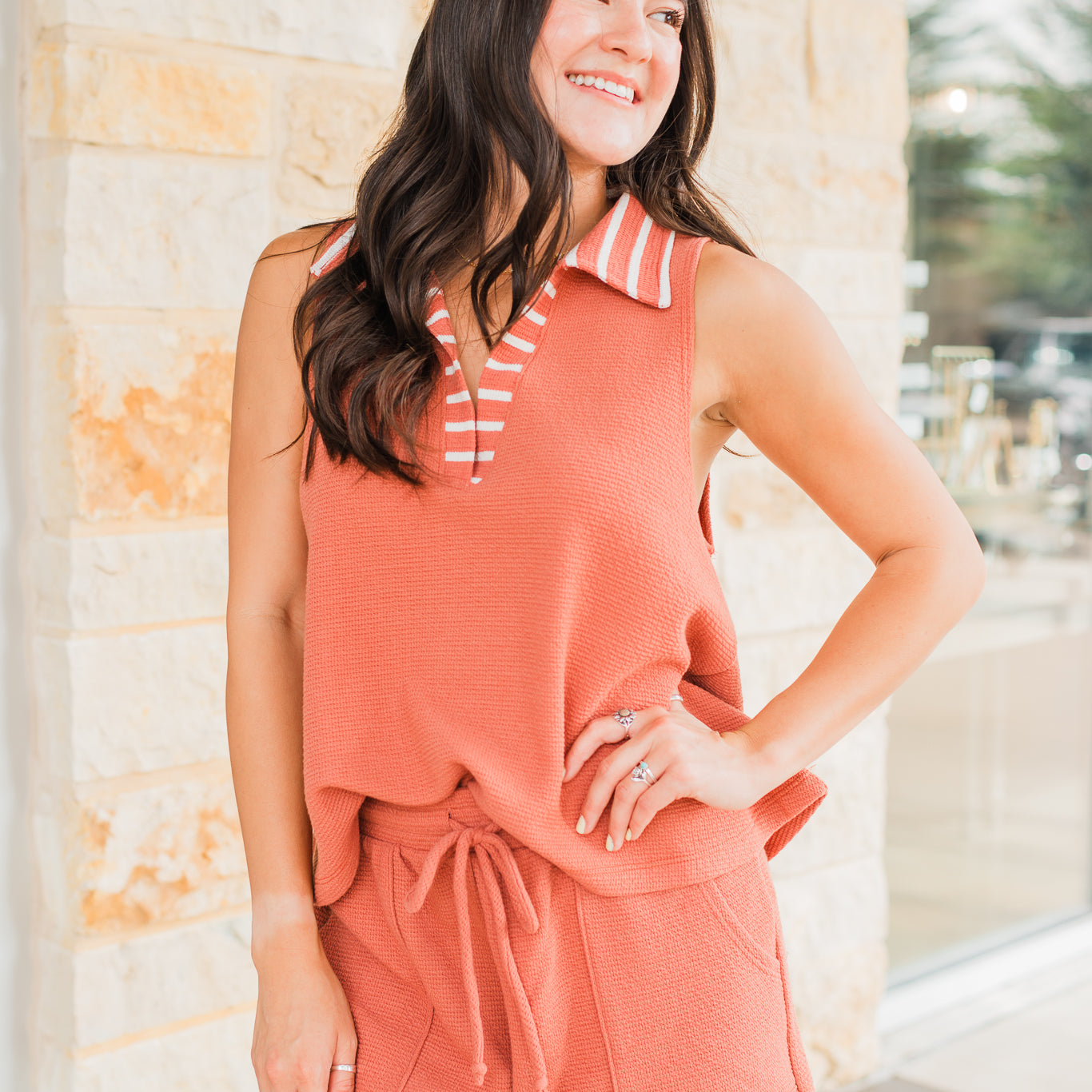 Victory Tank | Burnt Orange Stripe