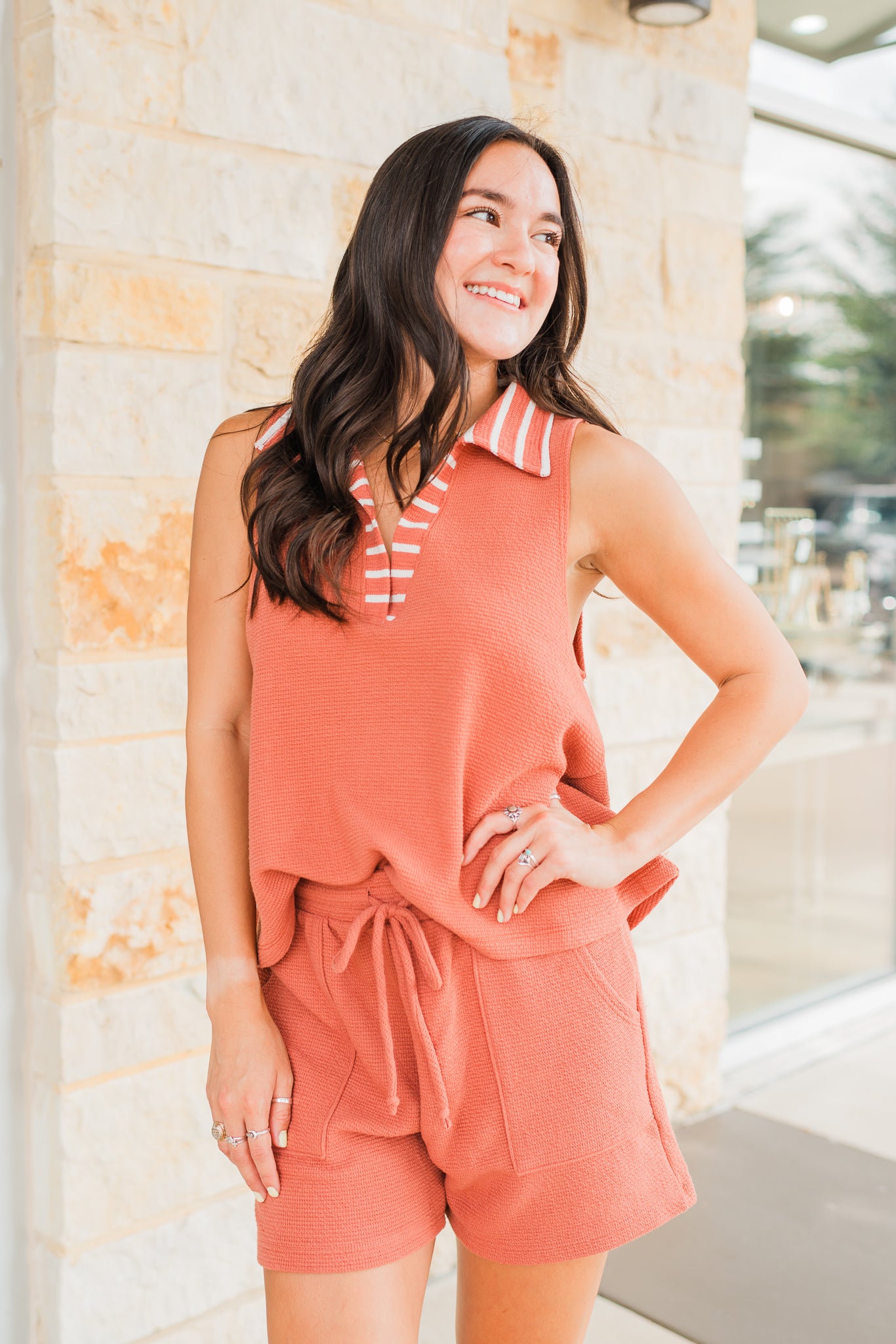 Victory Tank | Burnt Orange Stripe