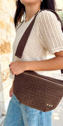 Mabry Woven Bag | Chocolate Suede