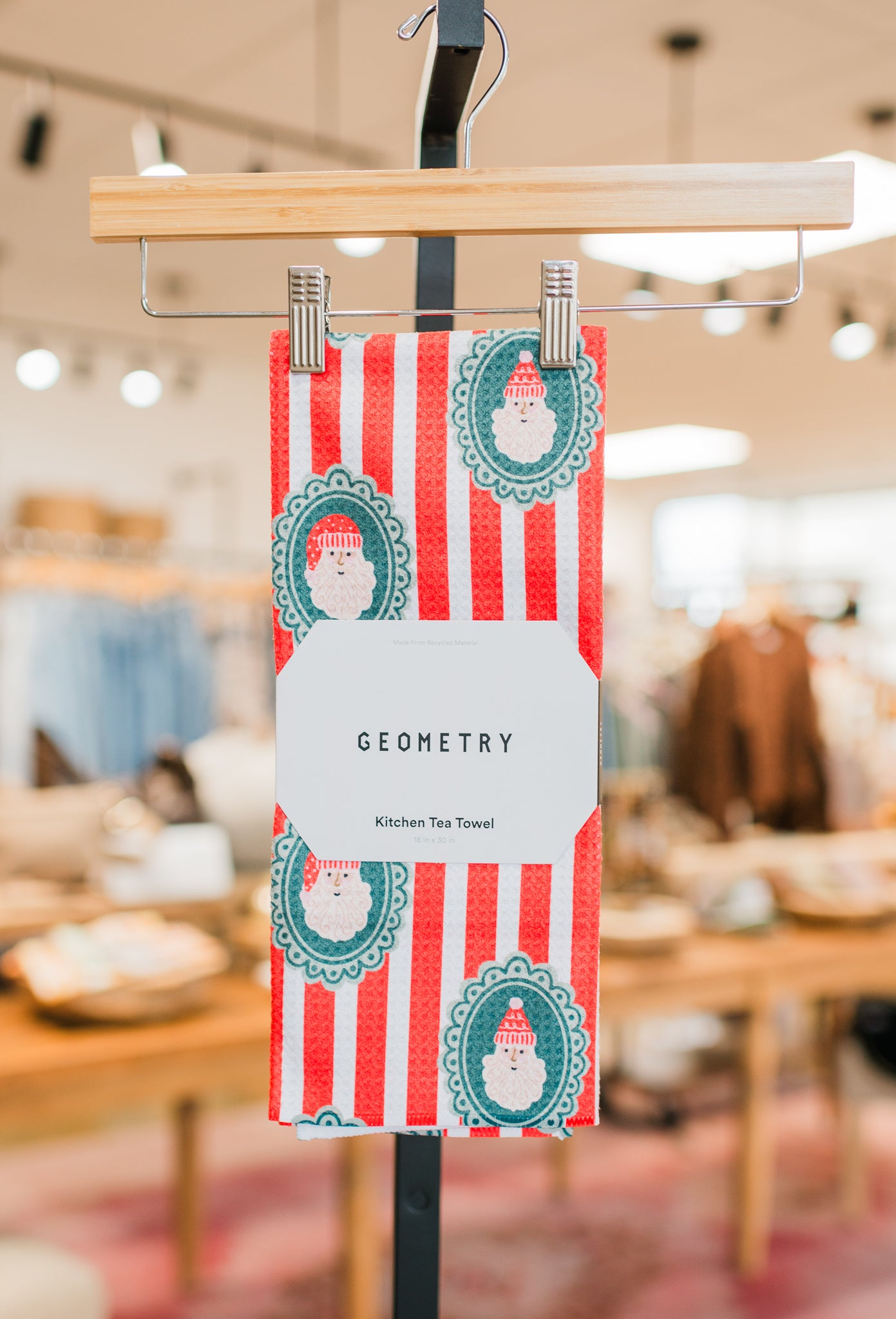 Geometry Tea Towel | Striped Santa