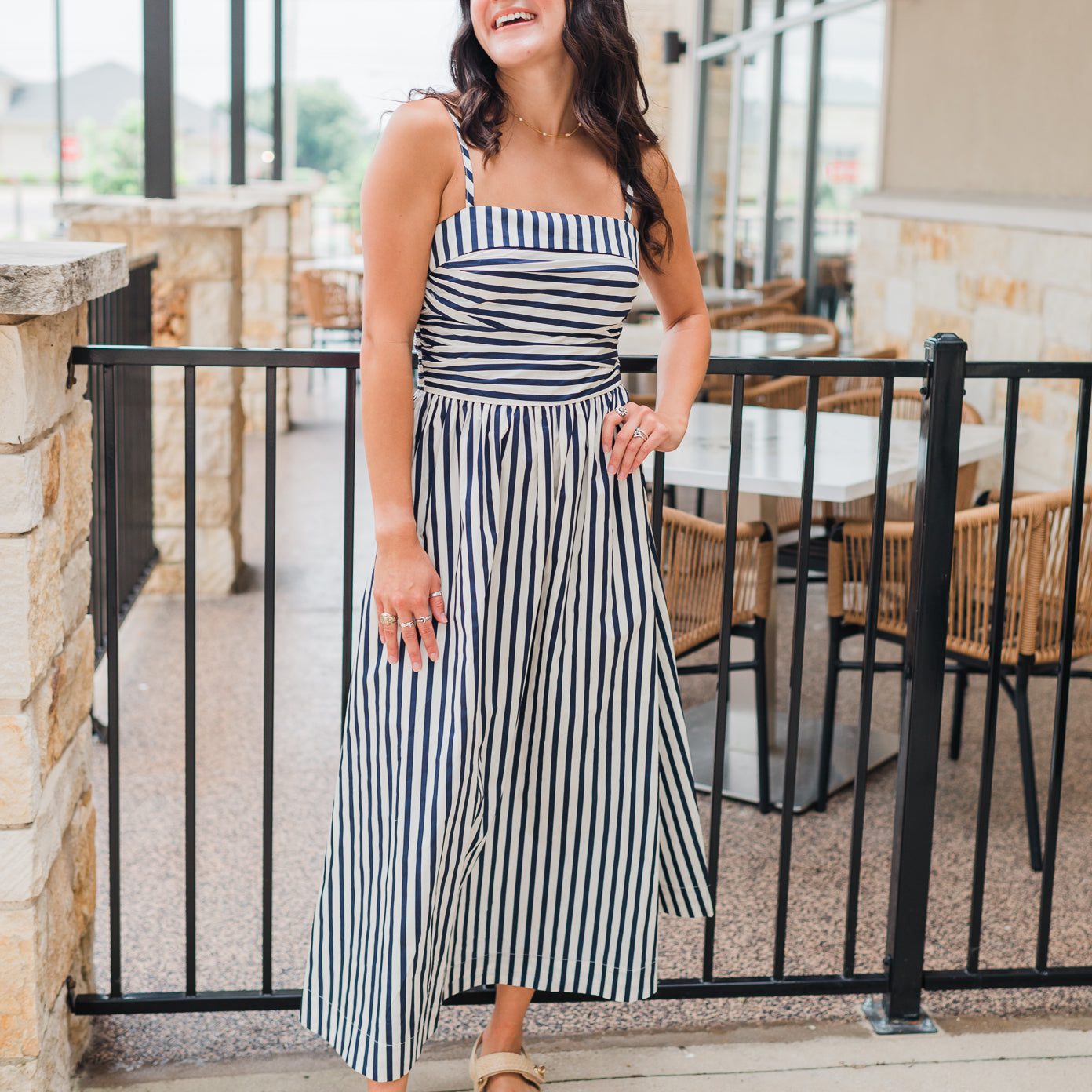 St. Tropez Dress | Navy Stripe