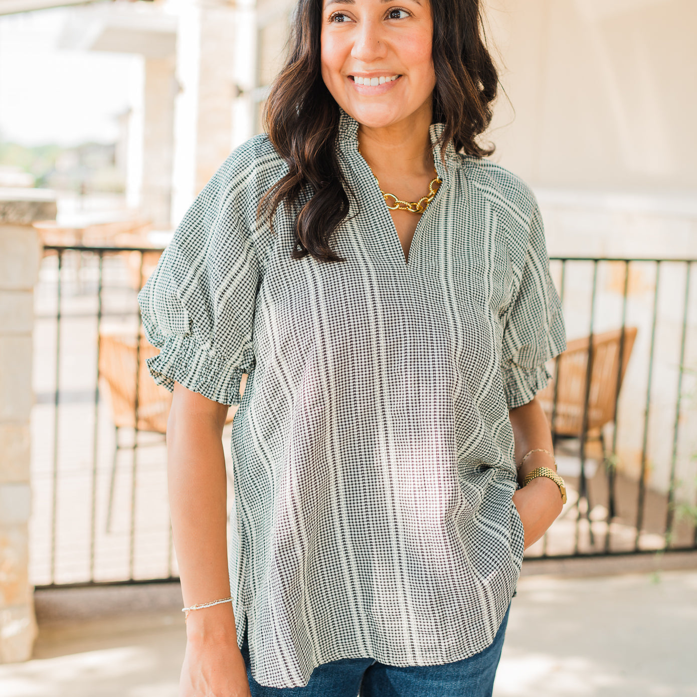 Mara Top | Black Stripe