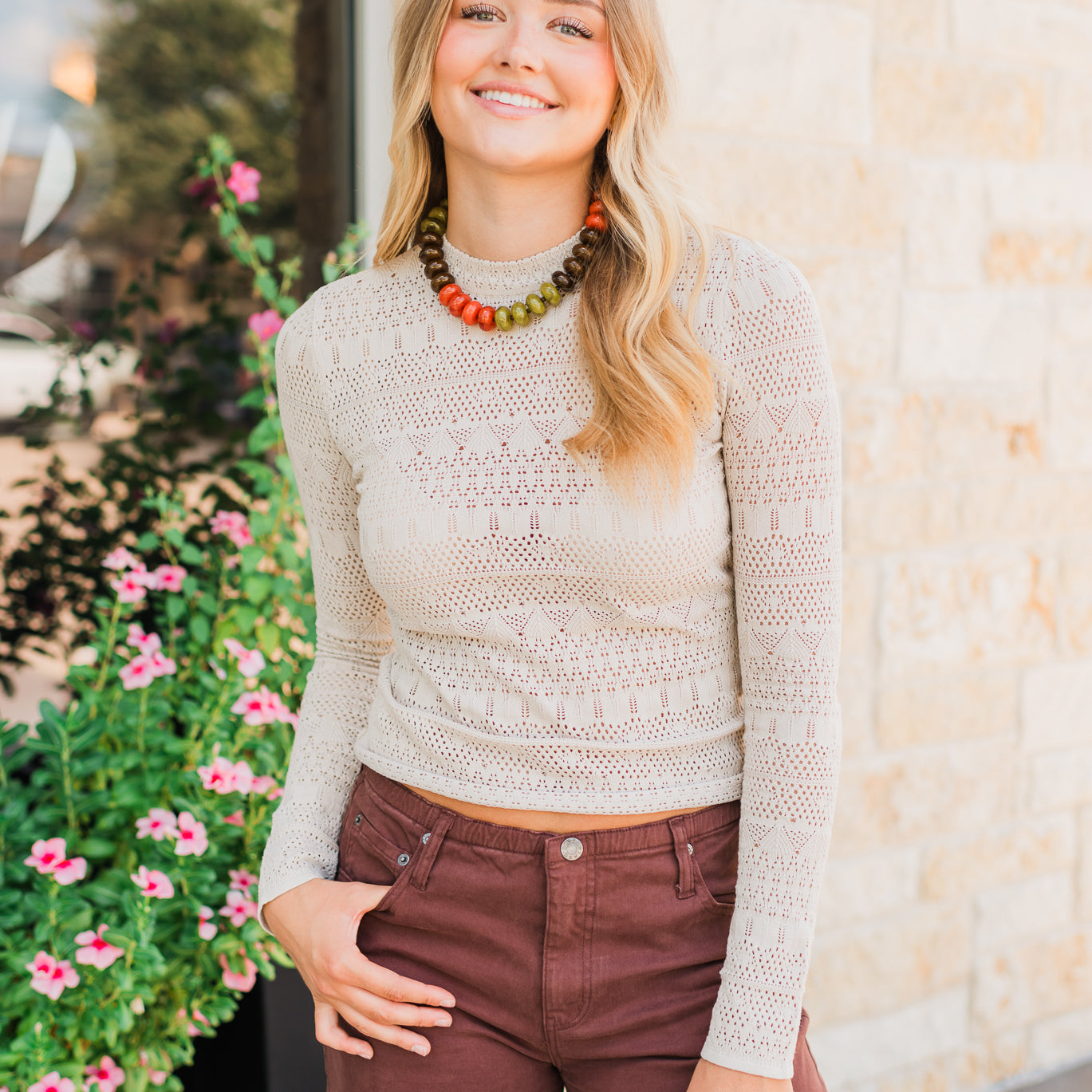 Avery Sweater Top | Soft Ecru