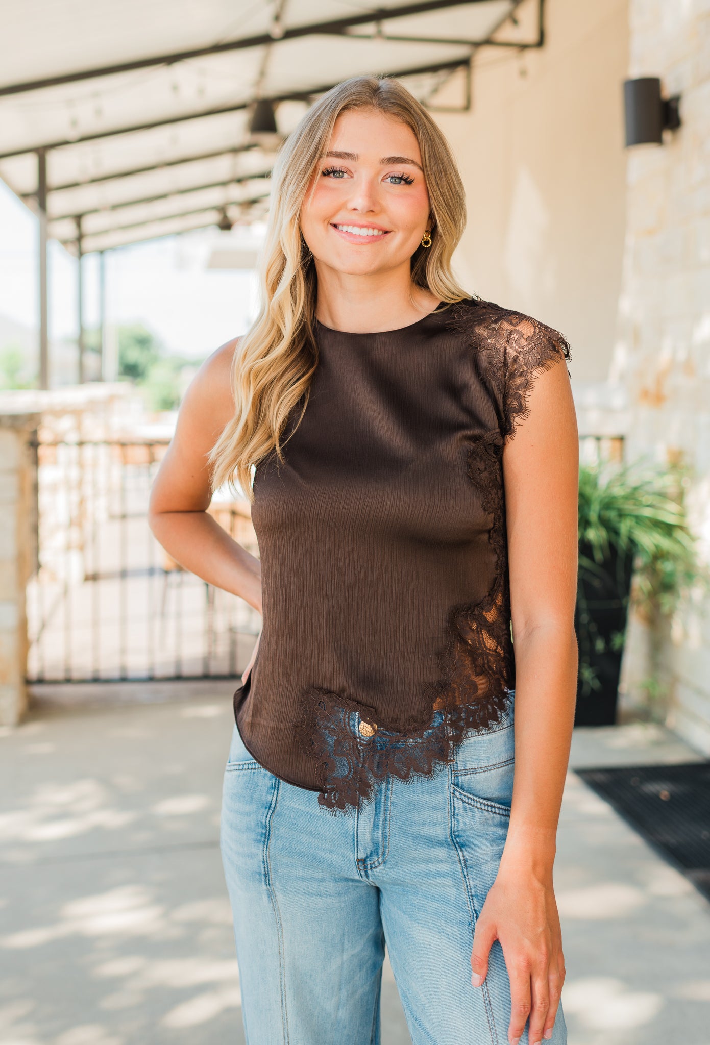 Laurel Lace Top | Espresso