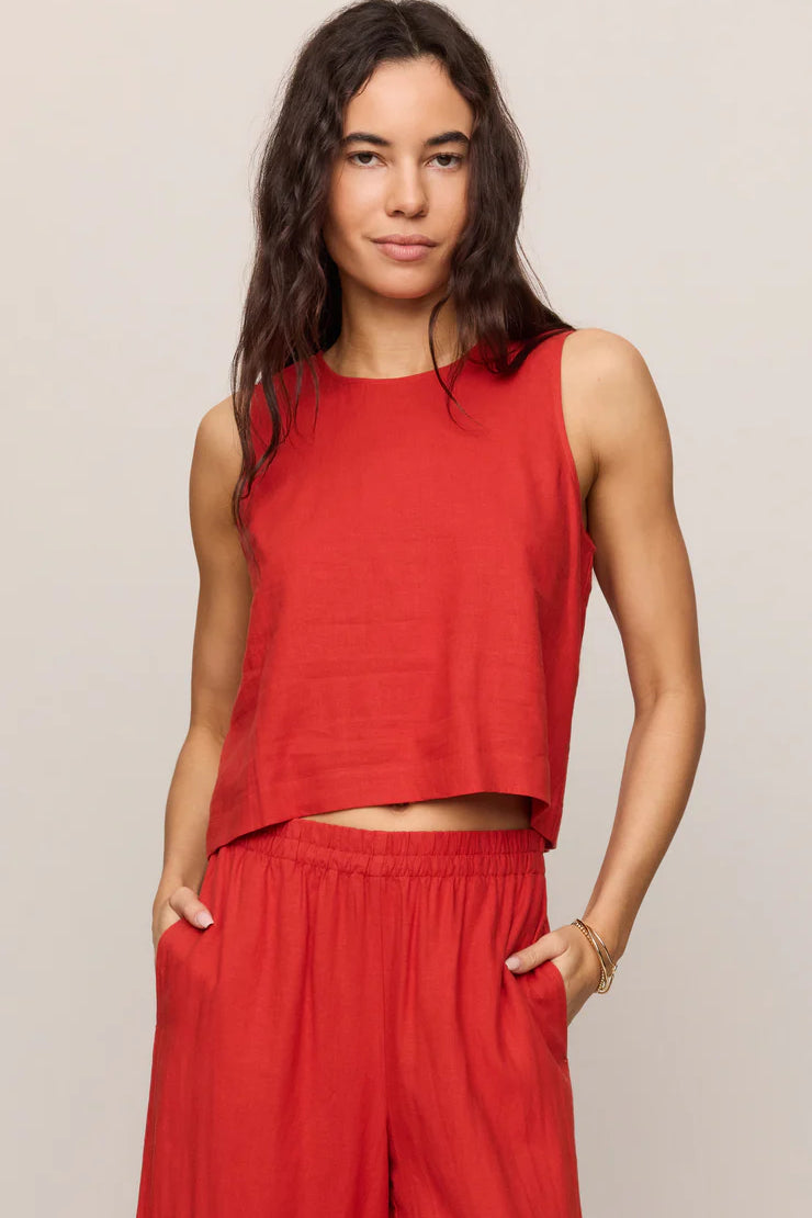 Z Supply | Sloane Linen Top | Chili Pepper