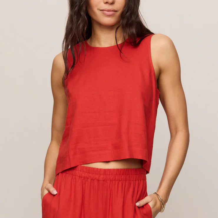 Z Supply | Sloane Linen Top | Chili Pepper