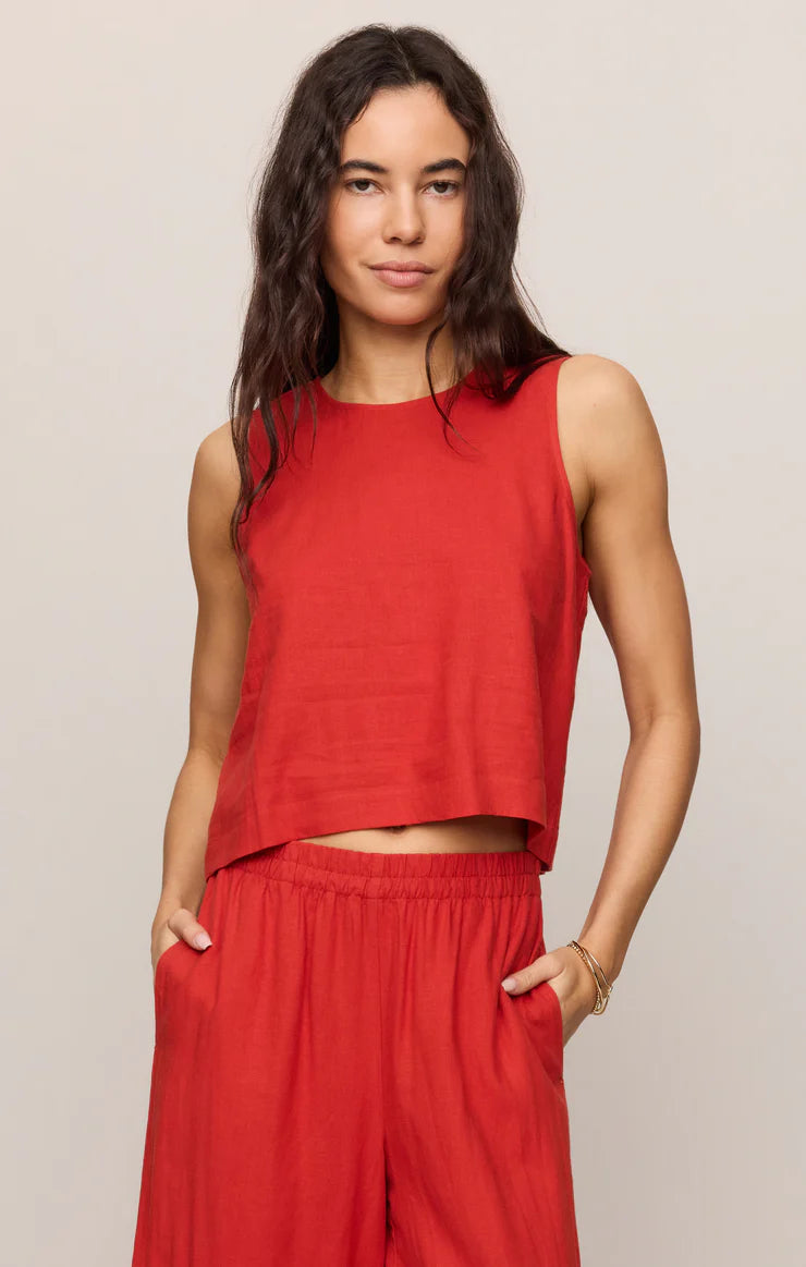 Z Supply | Sloane Linen Top | Chili Pepper