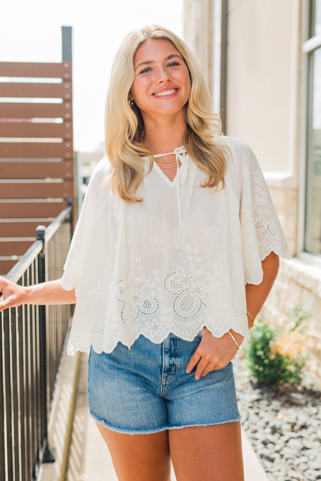 Gracie Eyelet Top | Ivory