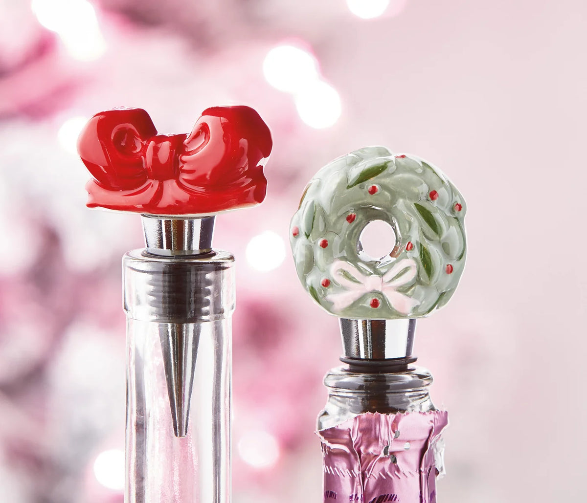 Very Merry Bow Bottle Stopper