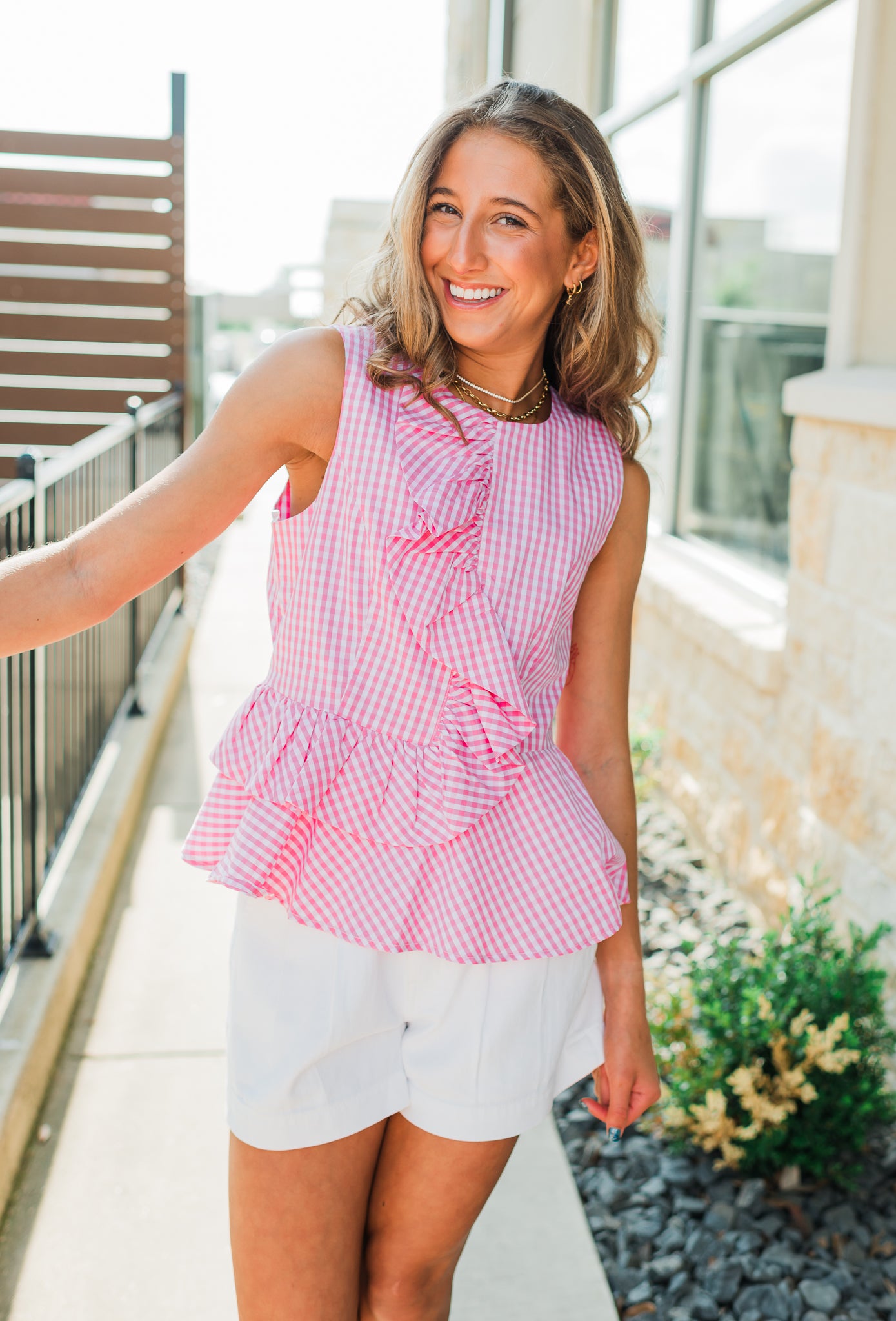 Maggie Top | Pink Gingham