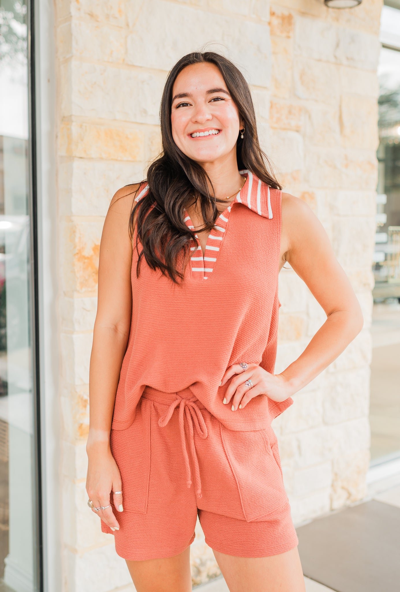 Victory Tank | Burnt Orange Stripe