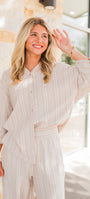 Costa Rica Top | Khaki Stripe