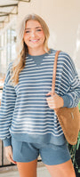 Daytona Sweatshirt | Blue Stripe