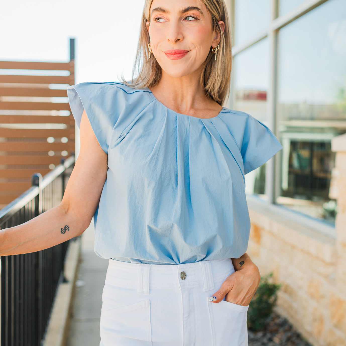 Laken Top | Light Blue