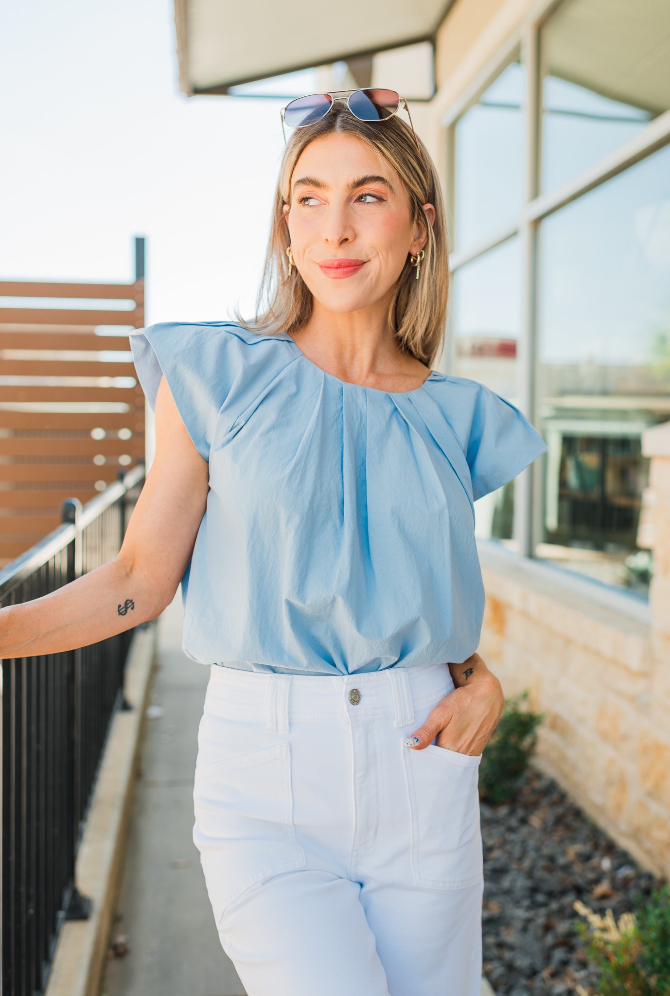 Laken Top | Light Blue