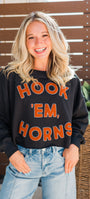 Cropped Crewneck | Hook 'Em Horns