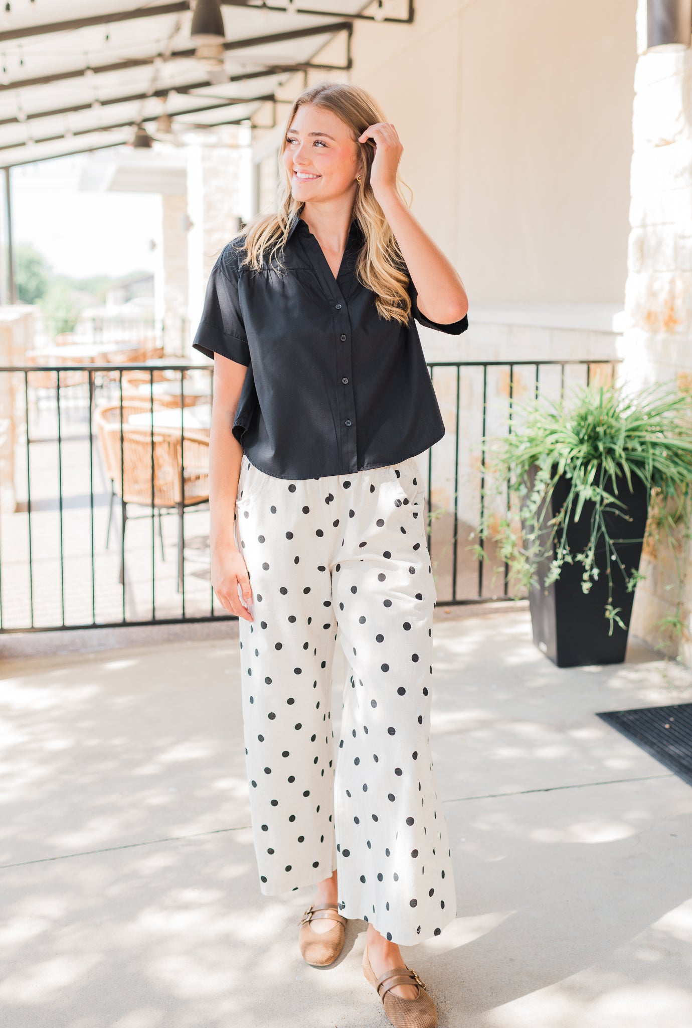 Dottie Pants | Ecru + Black