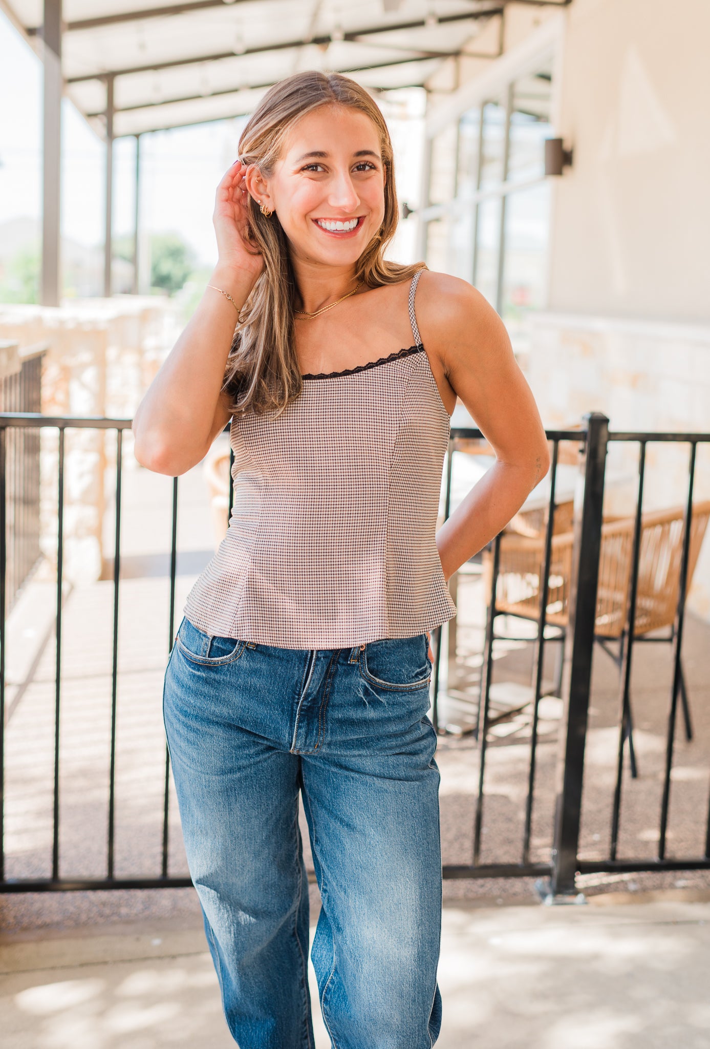 Kirsten Peplum Cami | Khaki