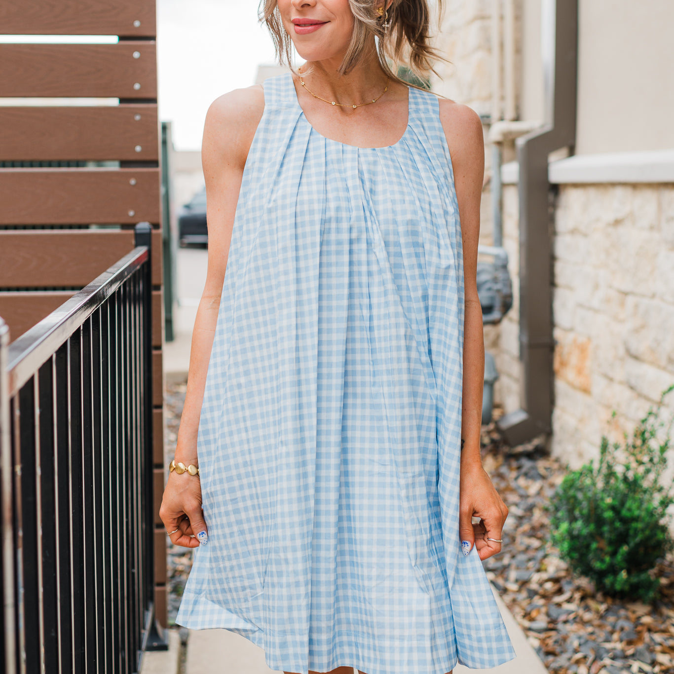 Mabel Dress | Blue Gingham