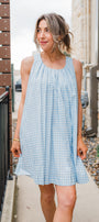 Mabel Dress | Blue Gingham