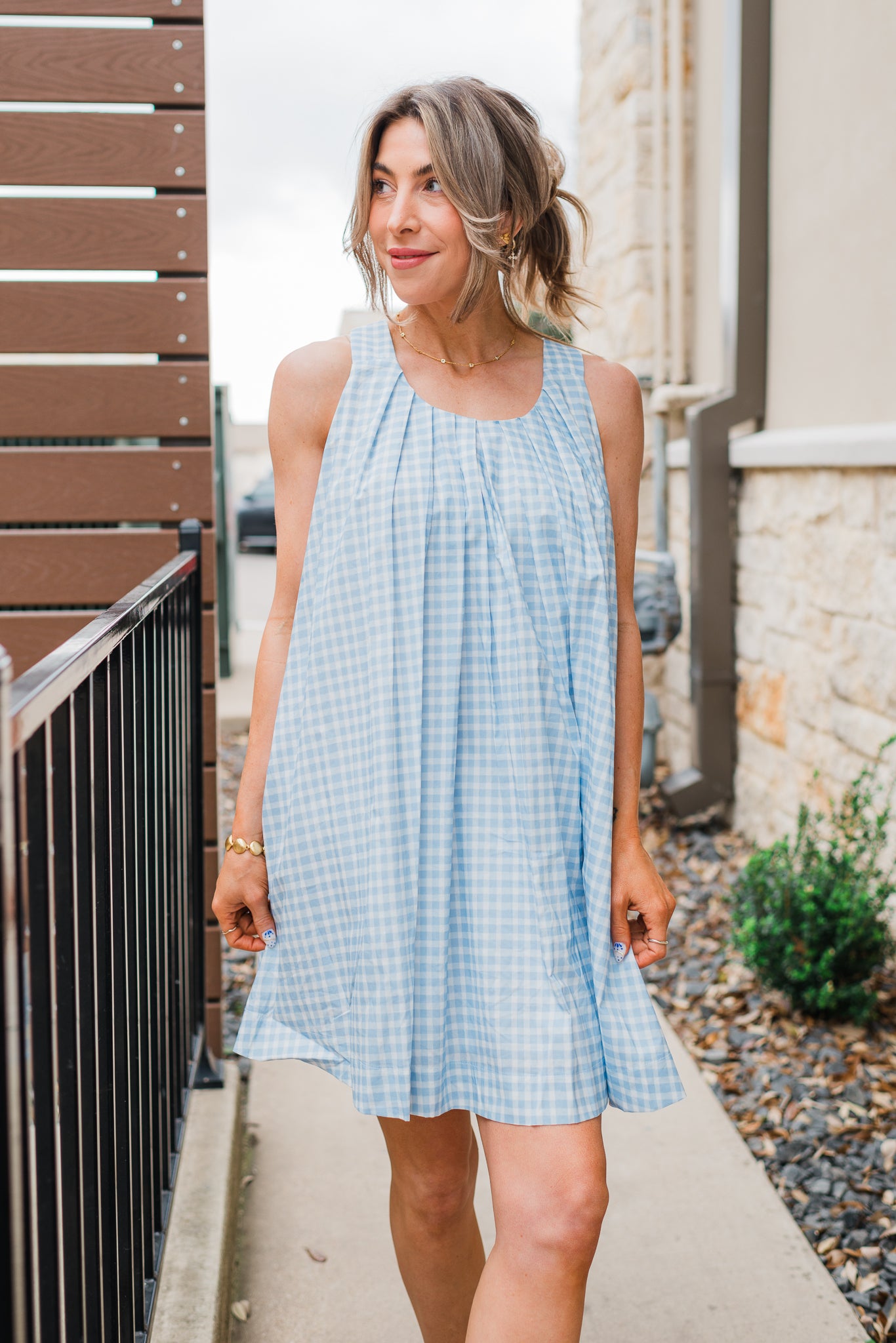 Mabel Dress | Blue Gingham