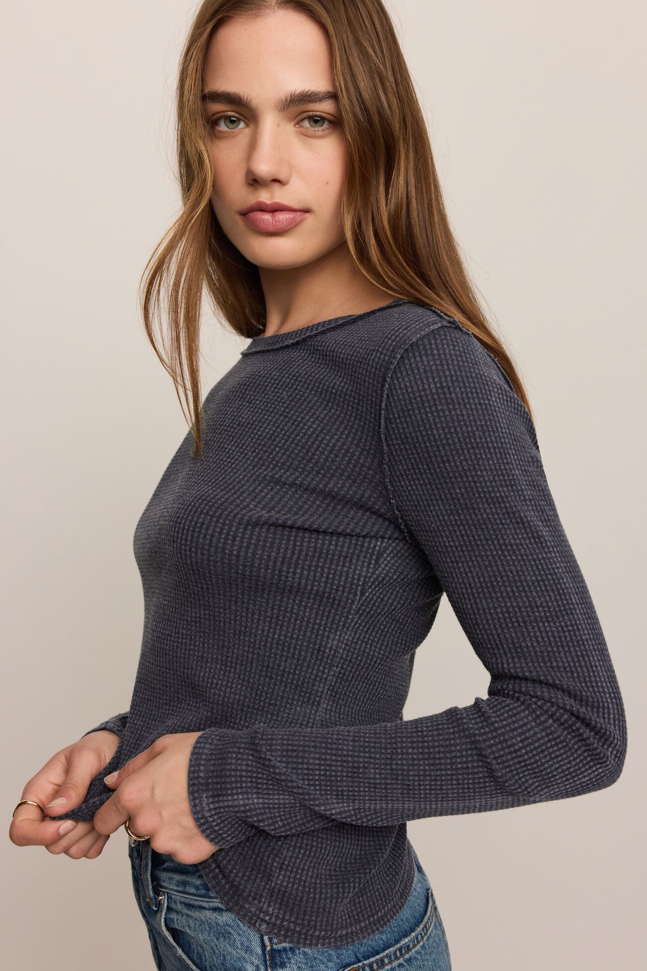 Z Supply | Arlet Thermal Top | Oxford Blue