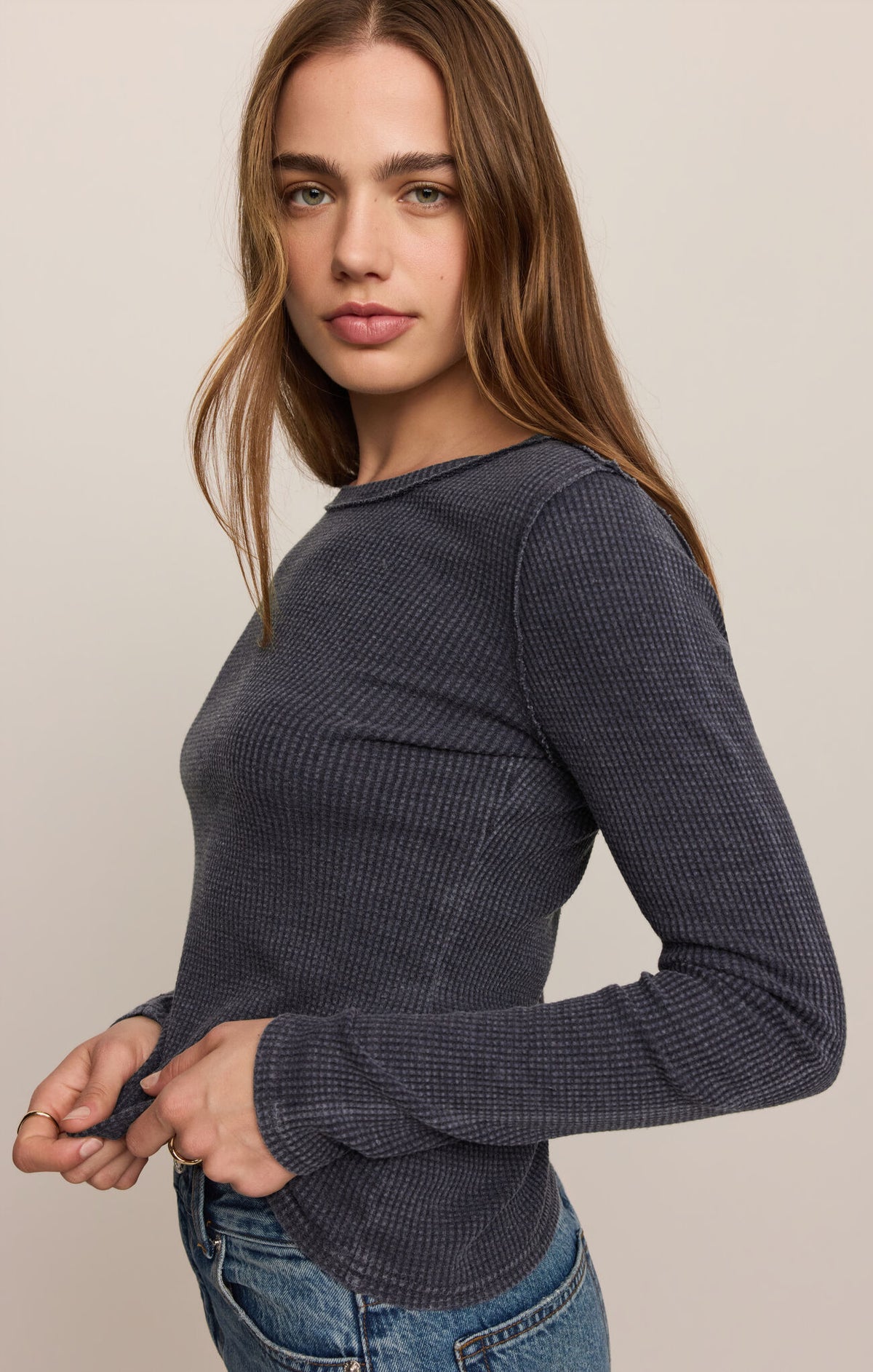 Z Supply | Arlet Thermal Top | Oxford Blue