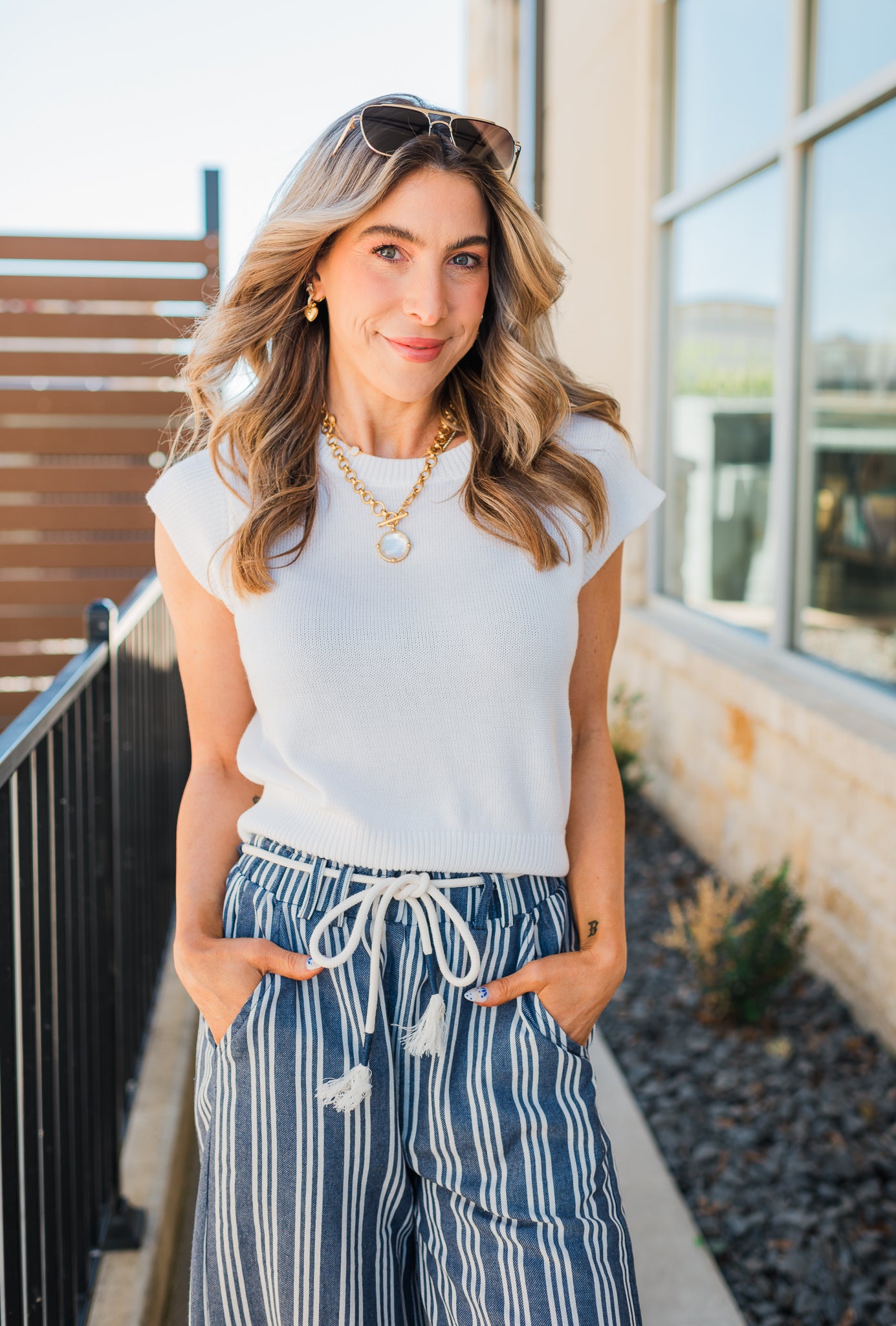 Jolie Knit Top | White