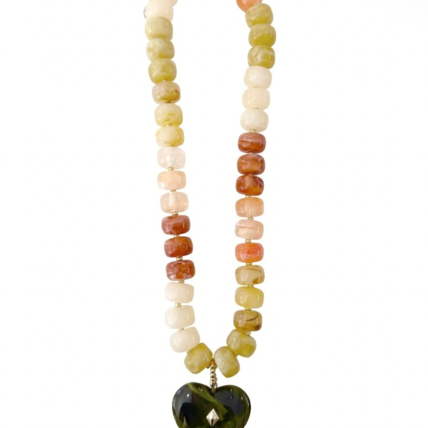 Necklace | Green Mix Heart