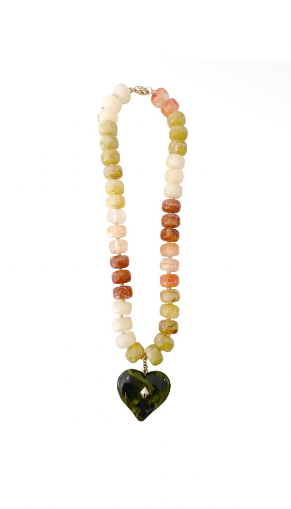 Necklace | Green Mix Heart