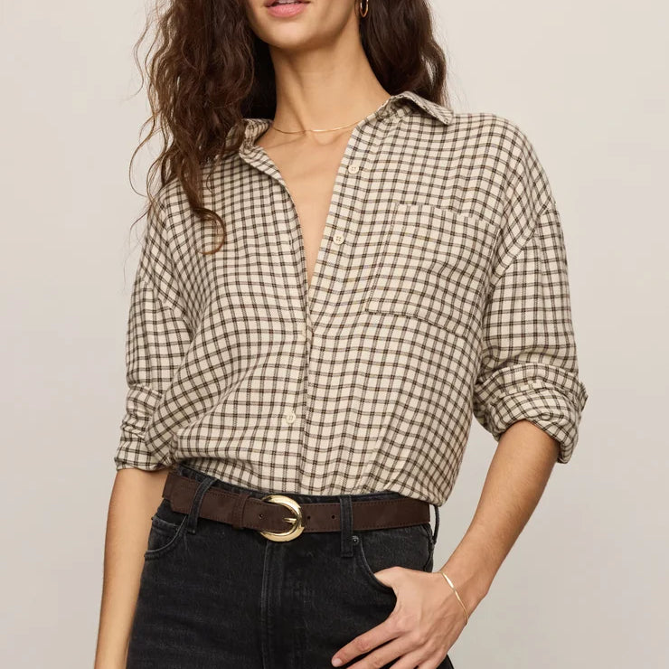 River Plaid Button Up | Dark Chocolate