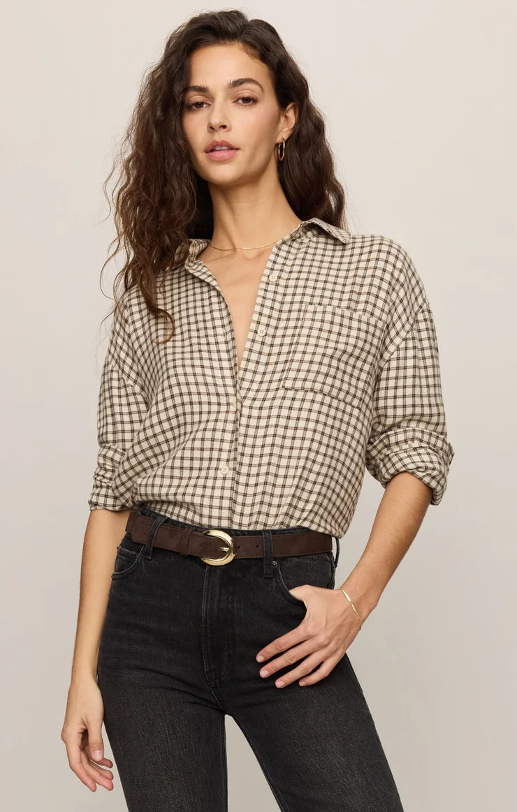 River Plaid Button Up | Dark Chocolate