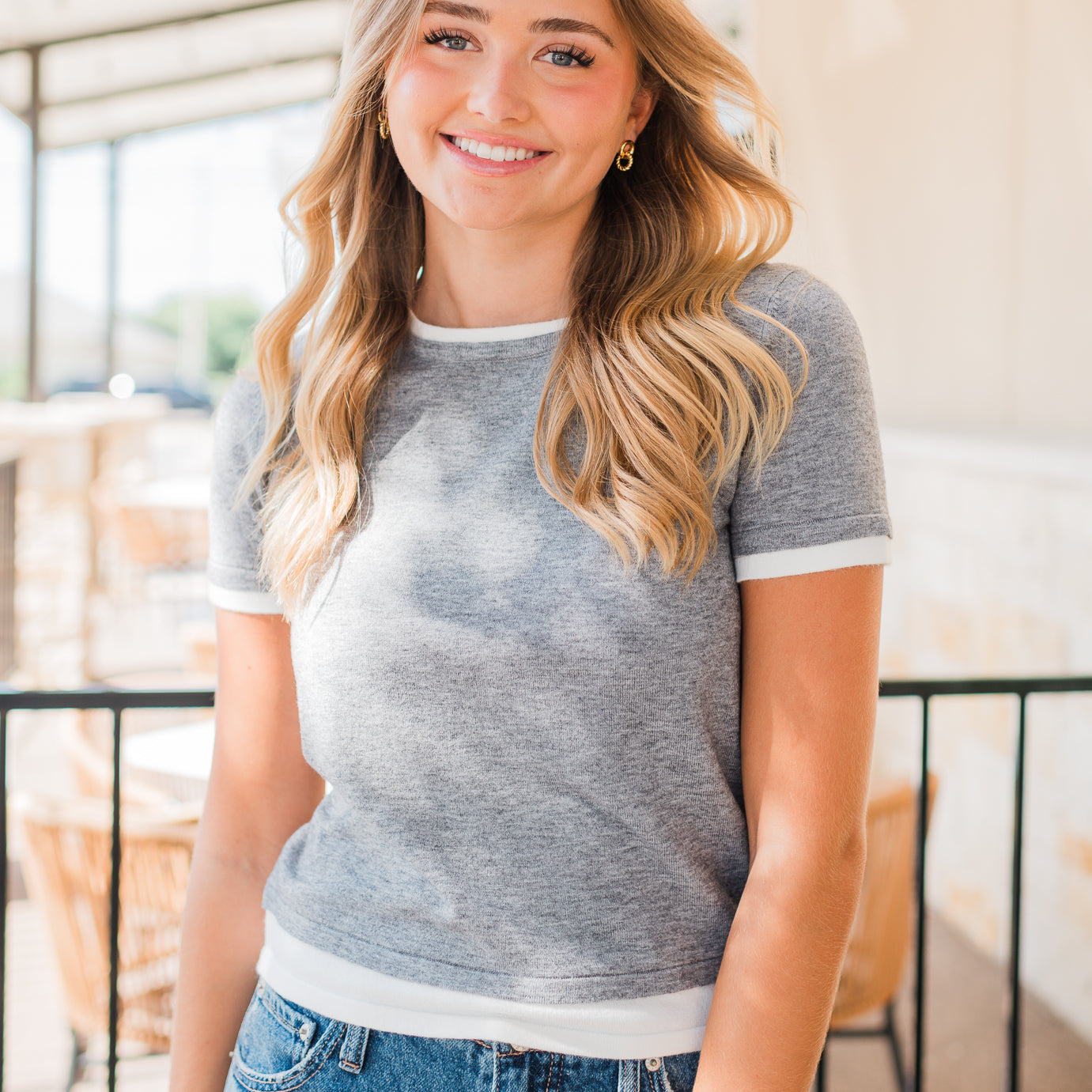 Conley Knit Top | Warm Grey