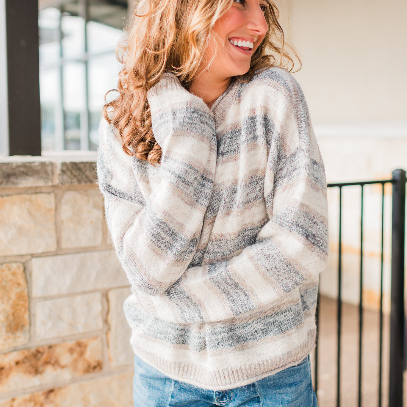 Karrington Sweater | Mocha Stripe
