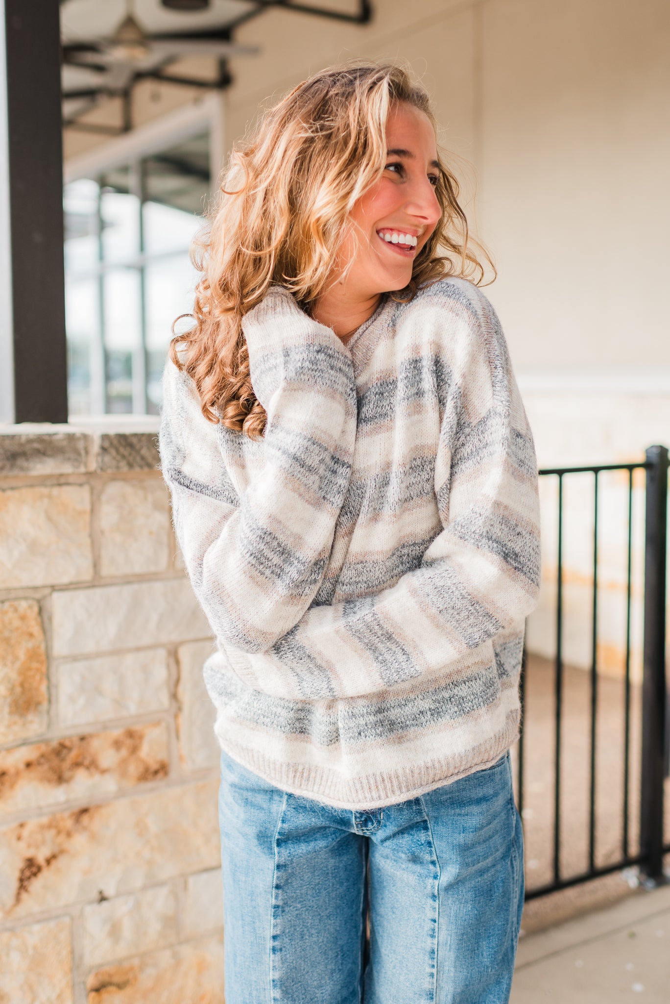 Karrington Sweater | Mocha Stripe