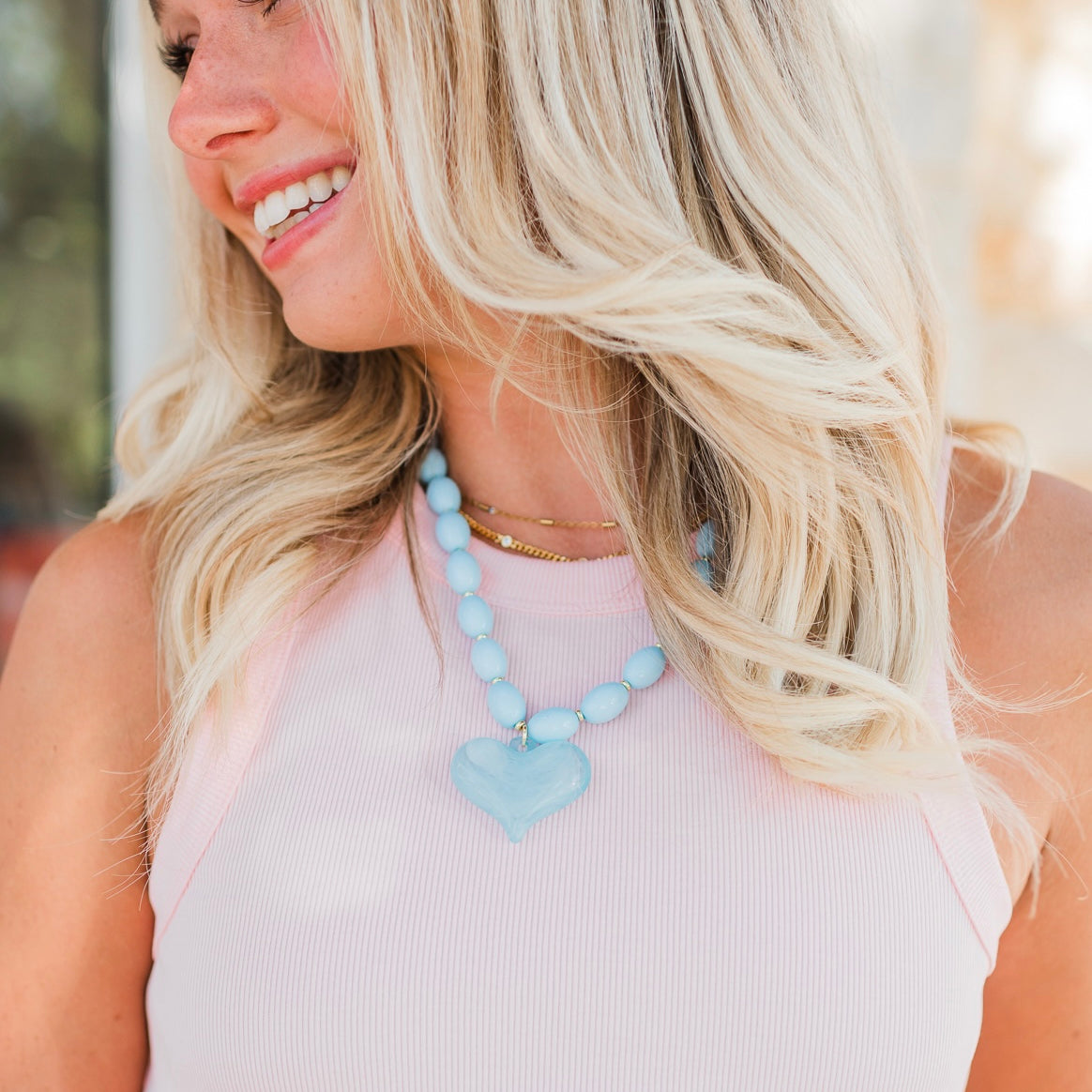 Necklace | Sky Blue Heart