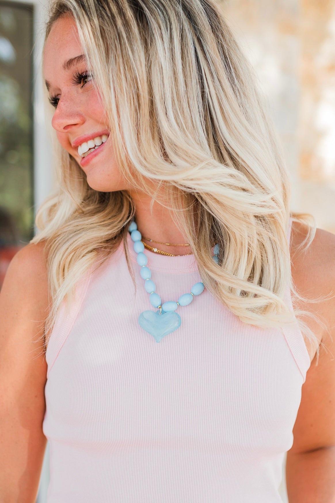 Necklace | Sky Blue Heart