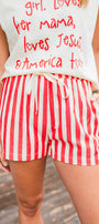 Liberty Shorts | Red Striped Twill