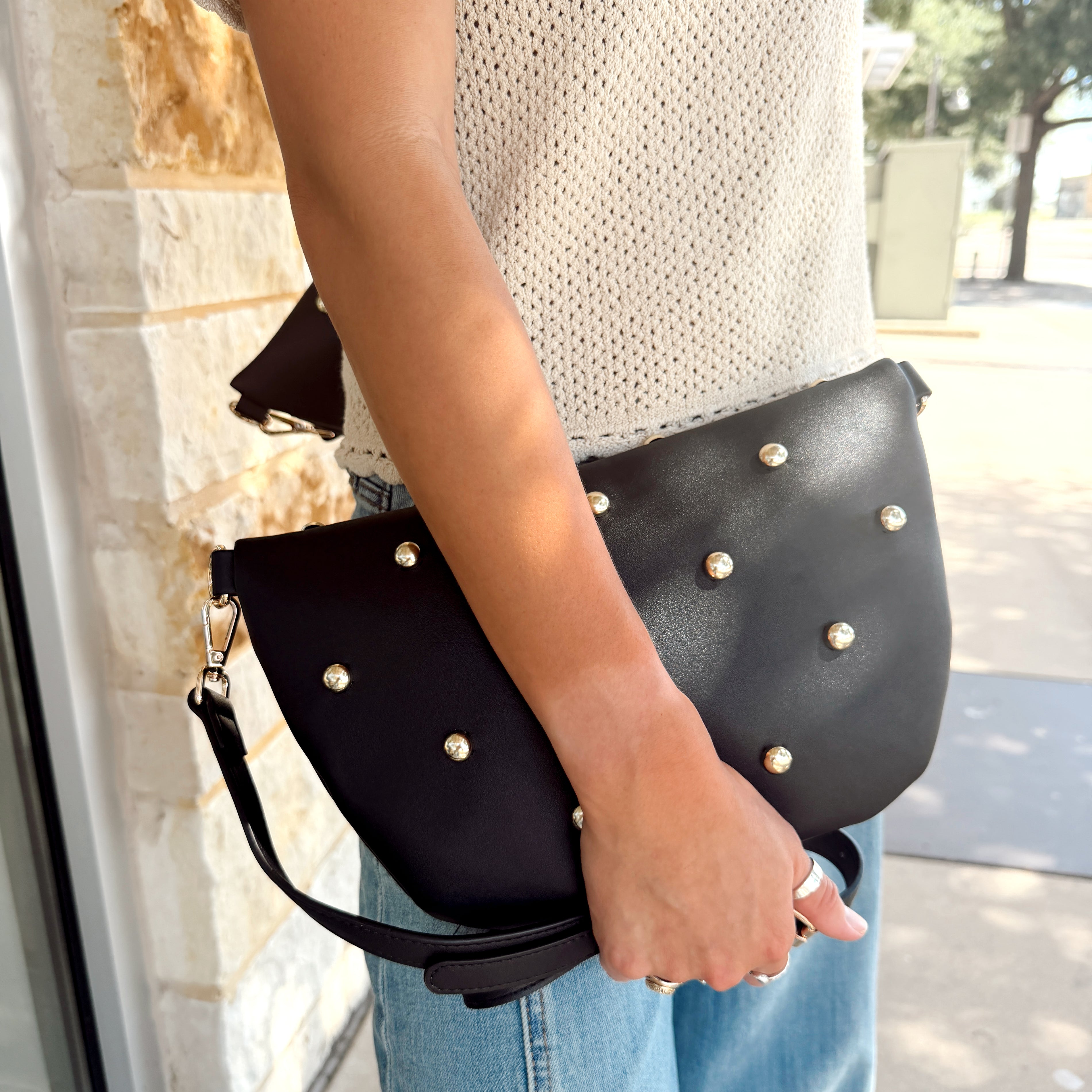 Mabry Studded Bag | Black