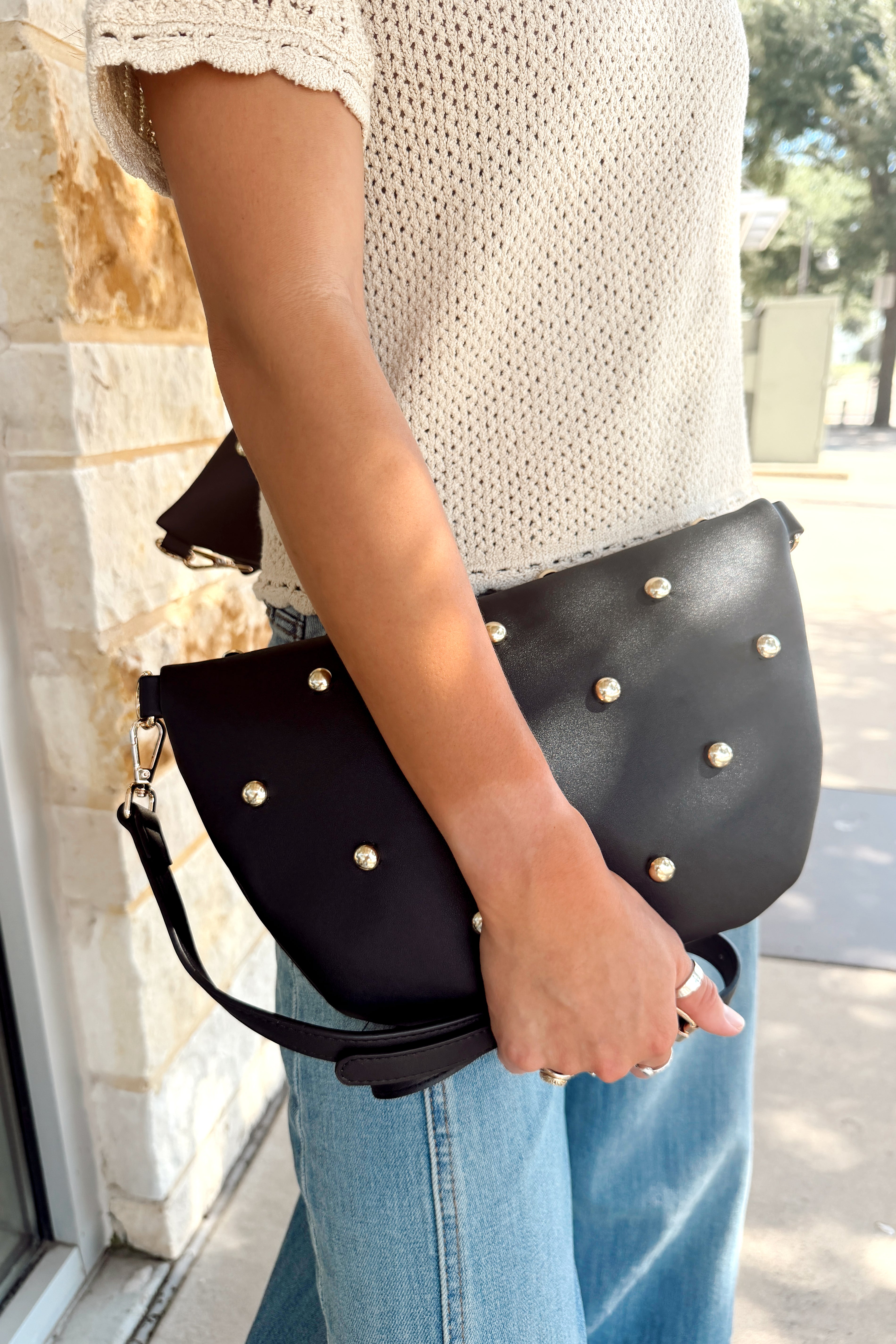 Mabry Studded Bag | Black