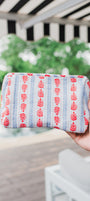 Block-Print Pouch | White + Red