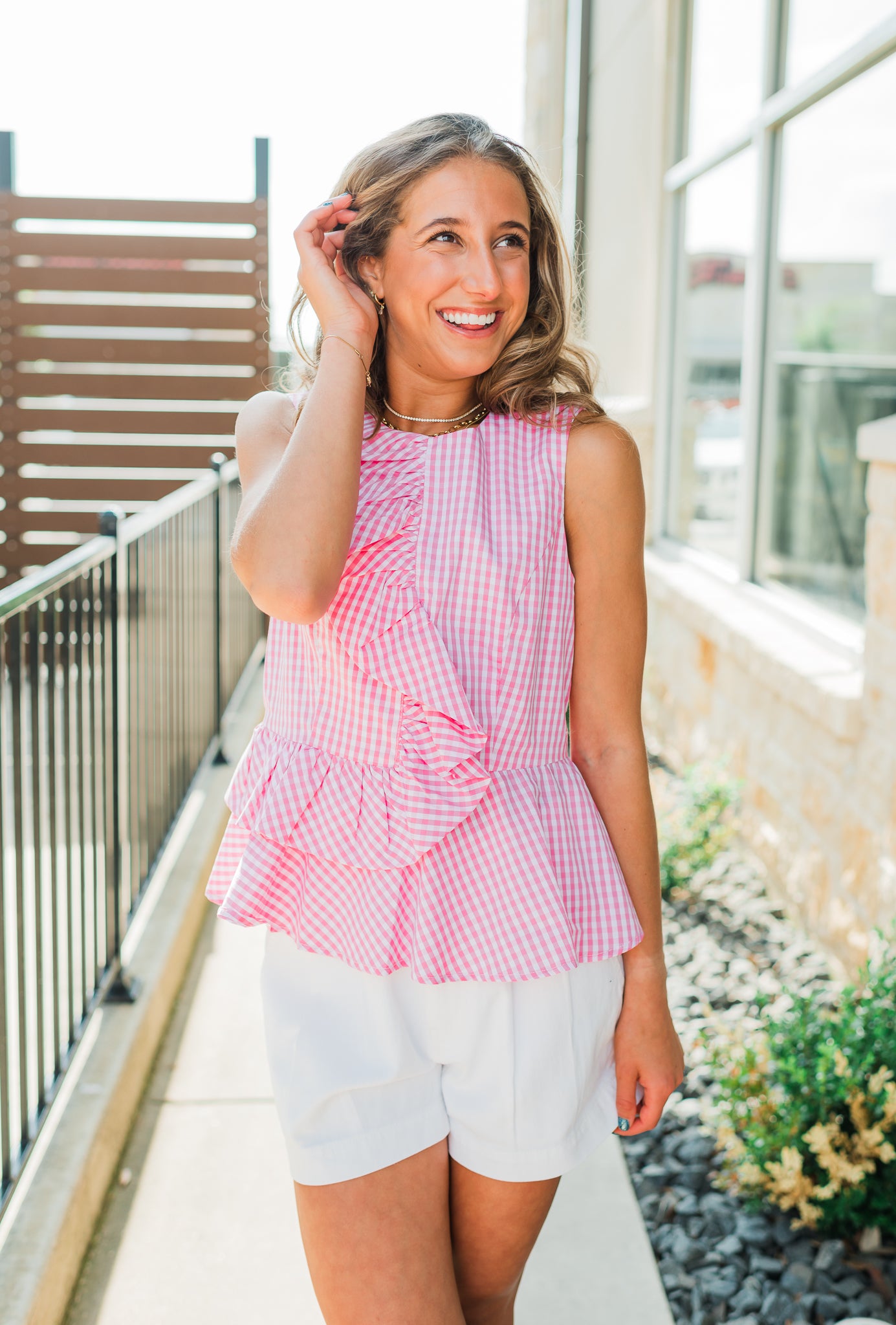 Maggie Top | Pink Gingham